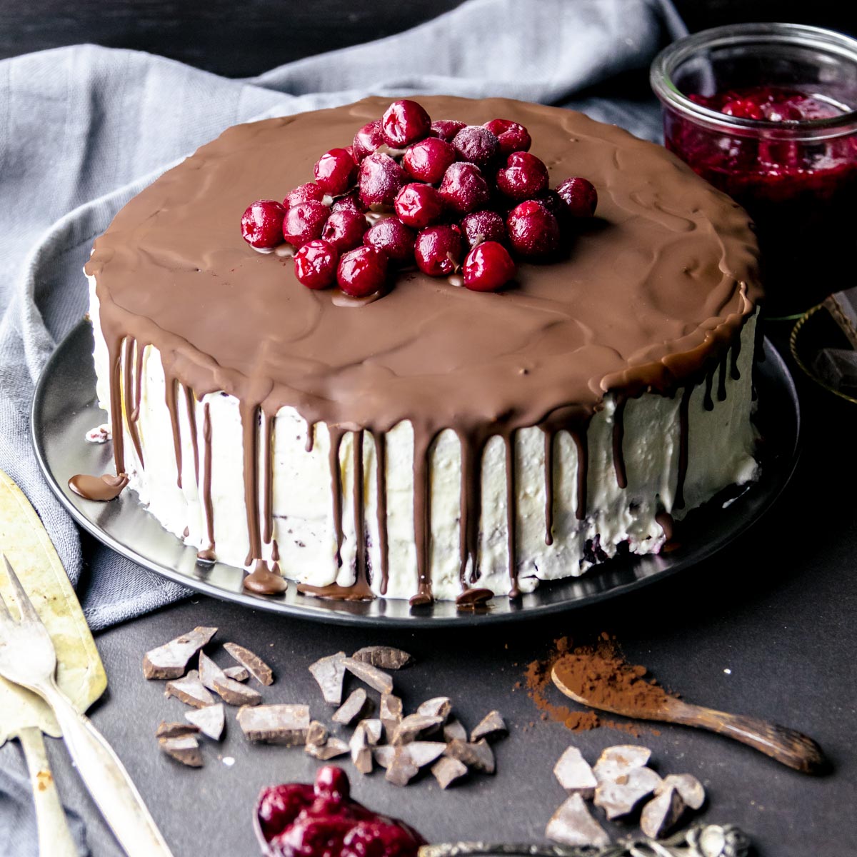 Schwarzwälder Kirschtorte ohne Kohlenhydrate