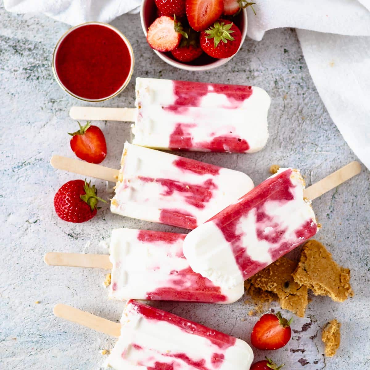 Strawberry Cheesecake Eis am Stiel Rezept
